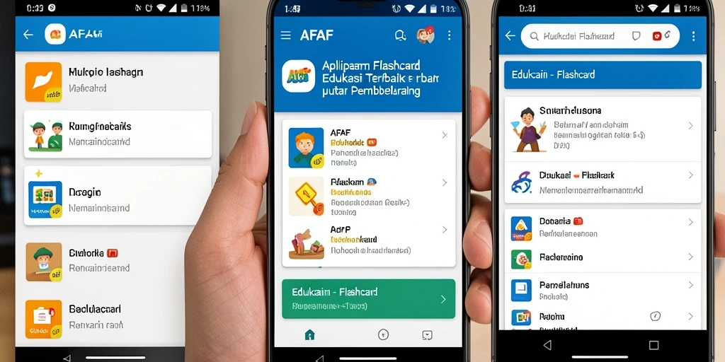 Antarmuka AFAF yang ramah pengguna menampilkan fungsi Flashcard yang interaktif.