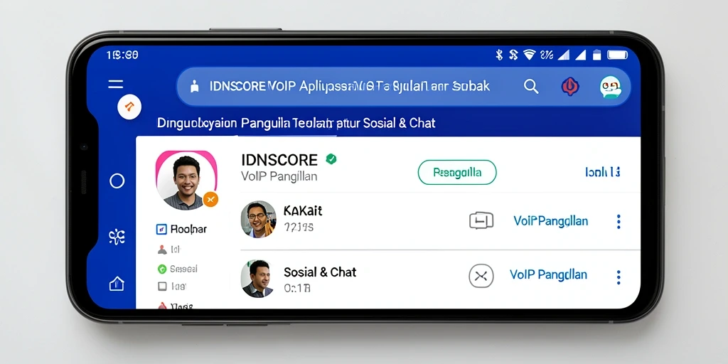 Tampilan antarmuka utama IDNSCORE untuk VoIP Panggilan yang menarik dan intuitif.