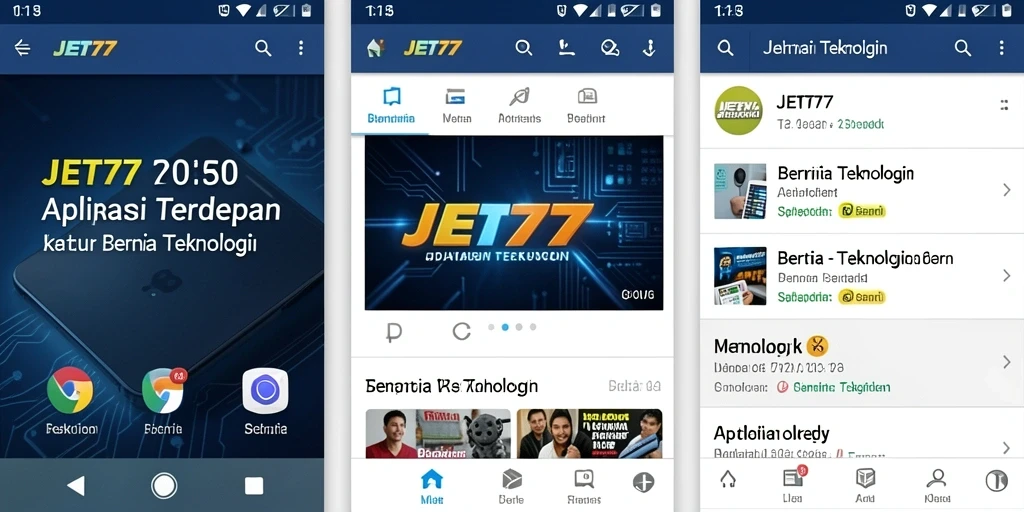 Tampilan antarmuka aplikasi JET77 yang modern dan responsif.