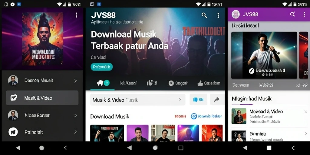 Antarmuka JVS88 yang sederhana dan mudah digunakan untuk Download Musik.