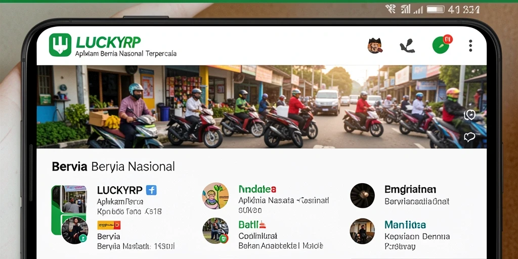 Tampilan antarmuka aplikasi LUCKYRP yang informatif dan menarik.
