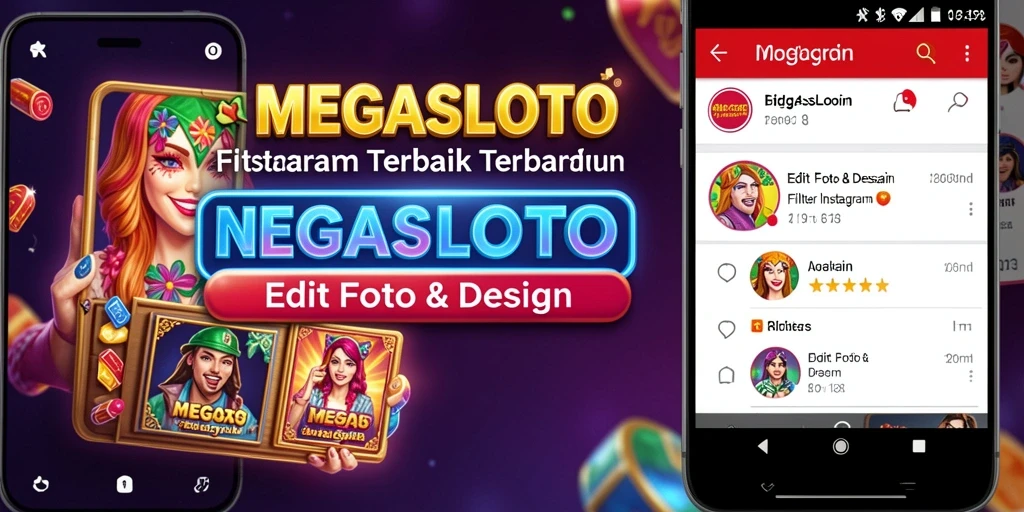 Tampilan antarmuka MEGASLOTO dengan berbagai fitur Filter Instagram.